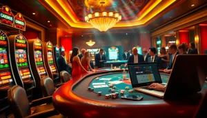 Experience the thrill of gaming at s8.com, with vibrant casino tables showcasing intense poker games.