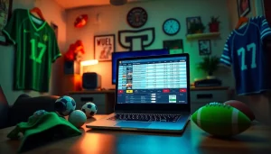 Engaging sports betting setup with tech essentials showcasing online sports betting Georgia.