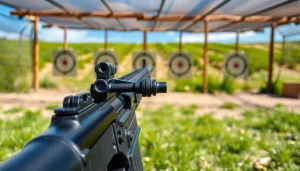 Showcasing a WOT trigger AR15 rifle in natural light with detailed focus on the trigger mechanism.