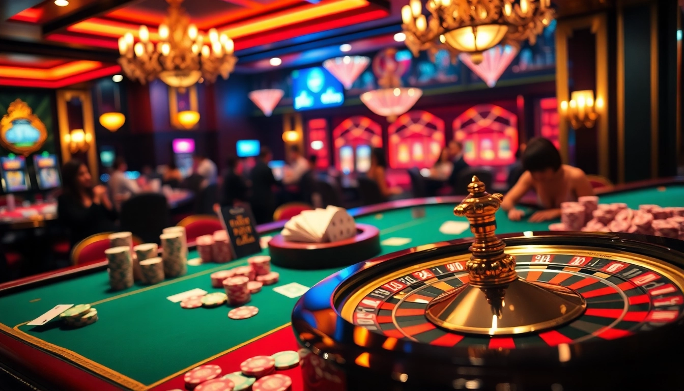 Experience thrilling gameplay with html porn games at an elegant casino table filled with vibrant poker chips.
