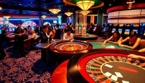 Experience the thrill of i9bet2h.club with glamorous casino tables and exciting gaming activities.