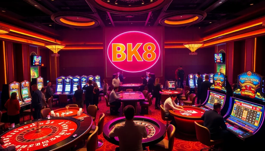 Experience excitement at BK8 casino with vibrant tables, chips, and thrilling games.