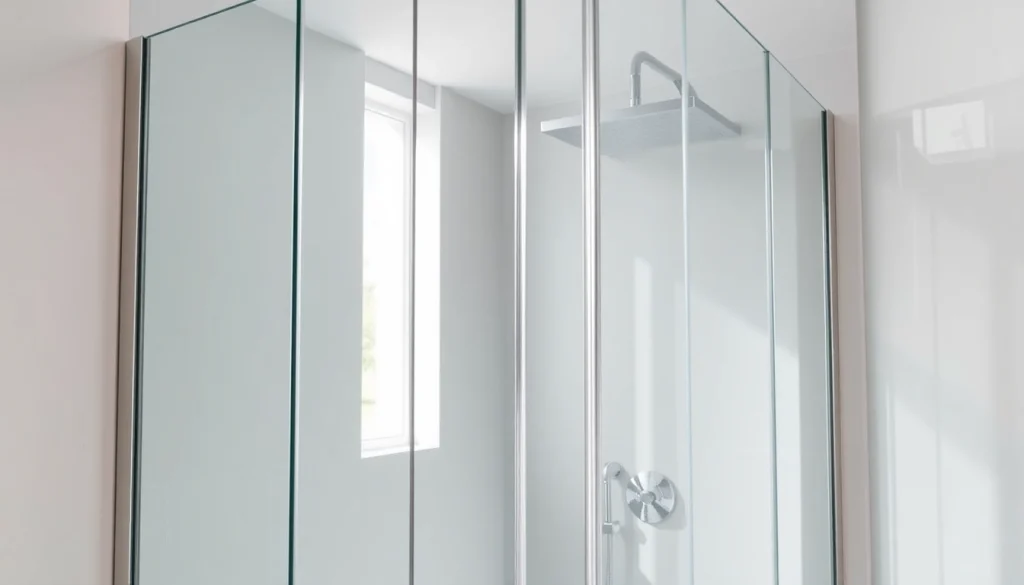 Admire a elegant cabine de douche italienne in a modern bathroom with sleek design elements.