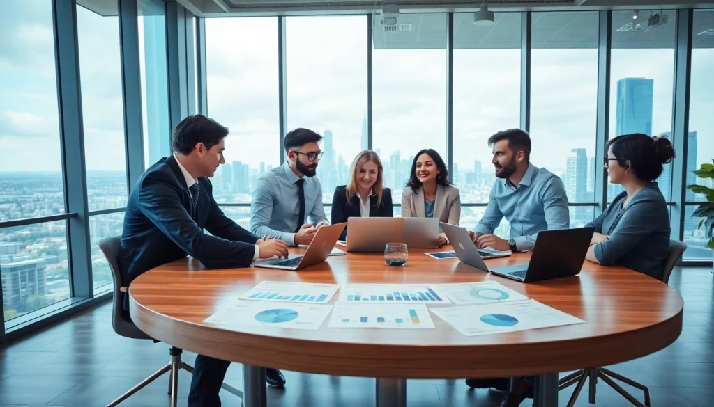 Discussing growth strategy trends in a professional business meeting environment.