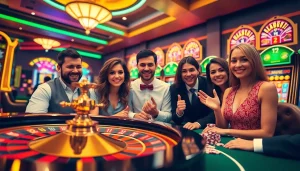 Découvrez l'excitation d'un 'casino fiable en ligne' avec des tables de jeu vibrantes et des joueurs enthousiastes.