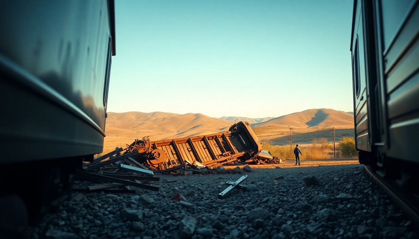 The spain train crash highlights a dramatic scene of derailed train amidst a serene landscape.