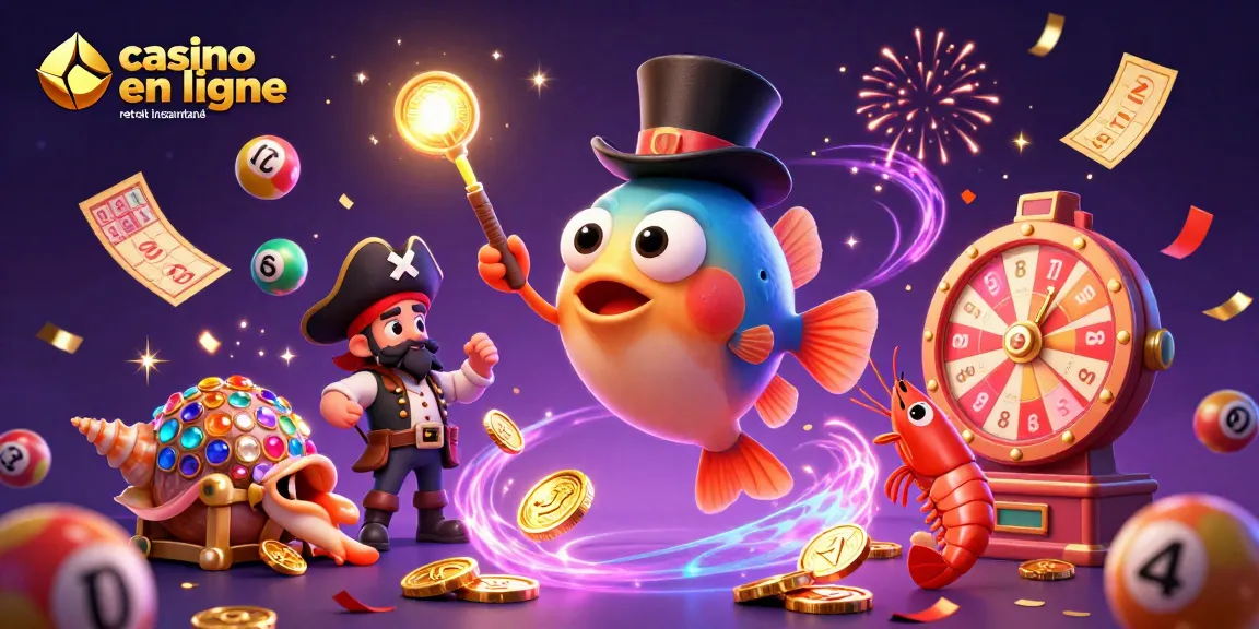 Images de jeu dynamique au casino en ligne retrait instantané, avec des personnages illusoires attirant les pièces dorées.