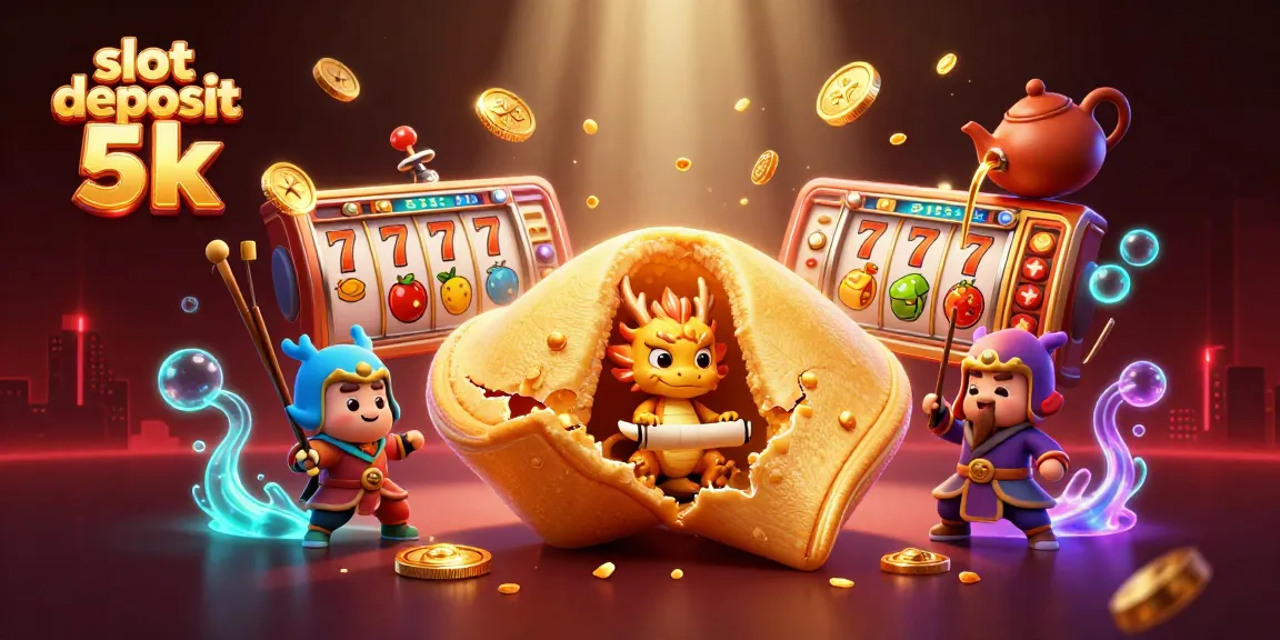 Engage in thrilling slot adventures with slot deposit 5k via vibrant 3D illustration showing exciting gameplay.