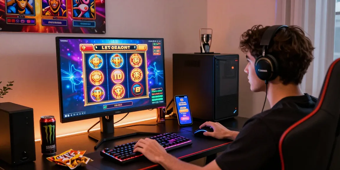 Engaging home gaming setup highlighting slot depo 5k slots, vibrant visuals, and dynamic atmosphere.