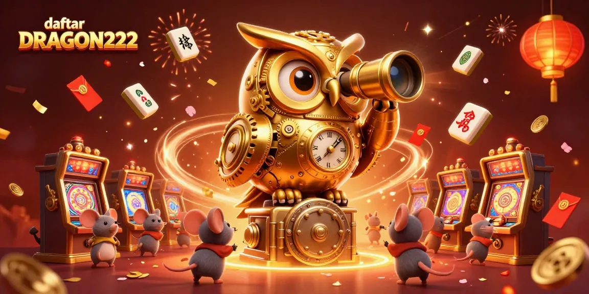 Experience the magic of daftar DRAGON222 with a stunning 3D illustration showcasing vibrant casino elements.
