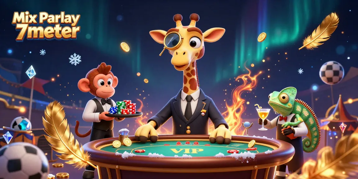 Engage in Mix Parlay 7meter with lively characters amidst a dynamic betting atmosphere.