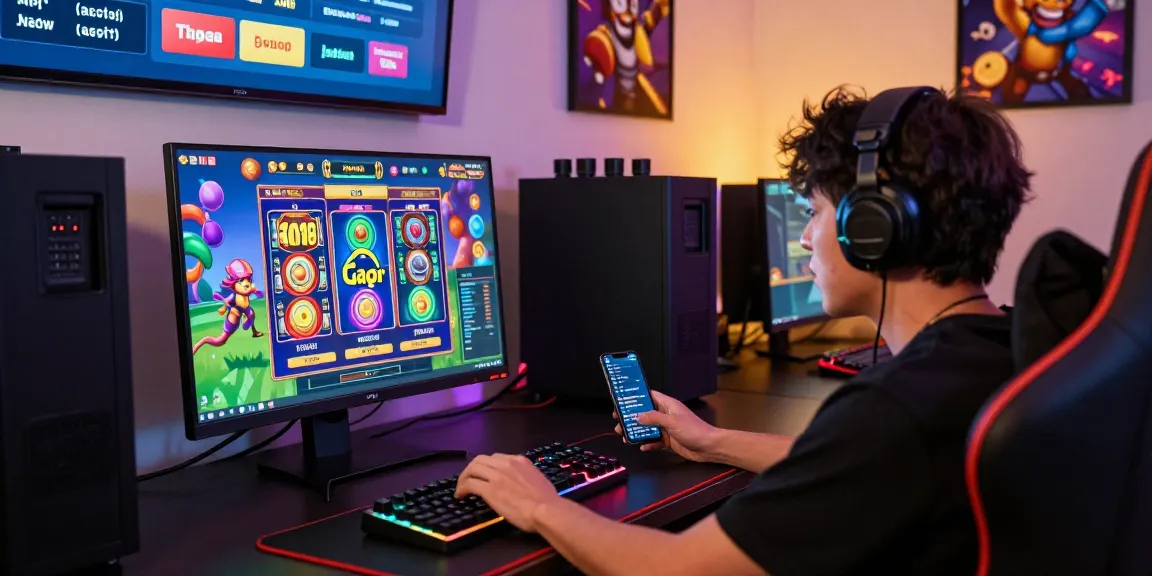 Engaging player enjoying a thrilling slot gacor game at a modern gaming setup.
