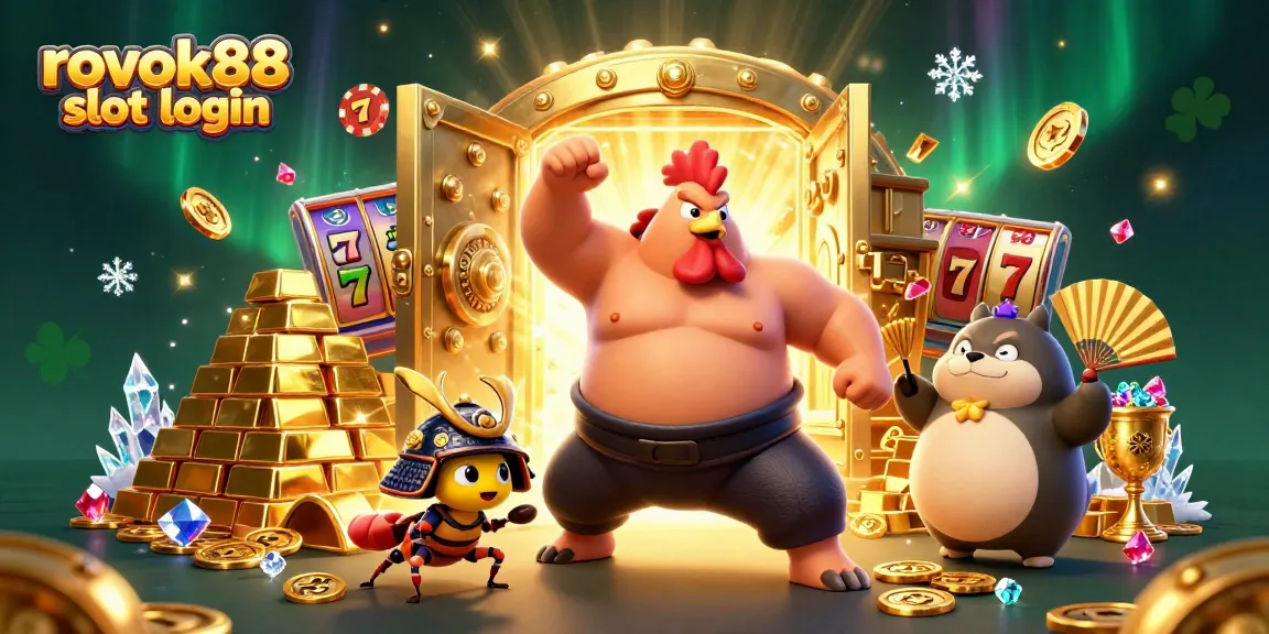 Engage with the vibrant rokok88 slot login scene featuring fierce characters mingling with dynamic slot game elements.