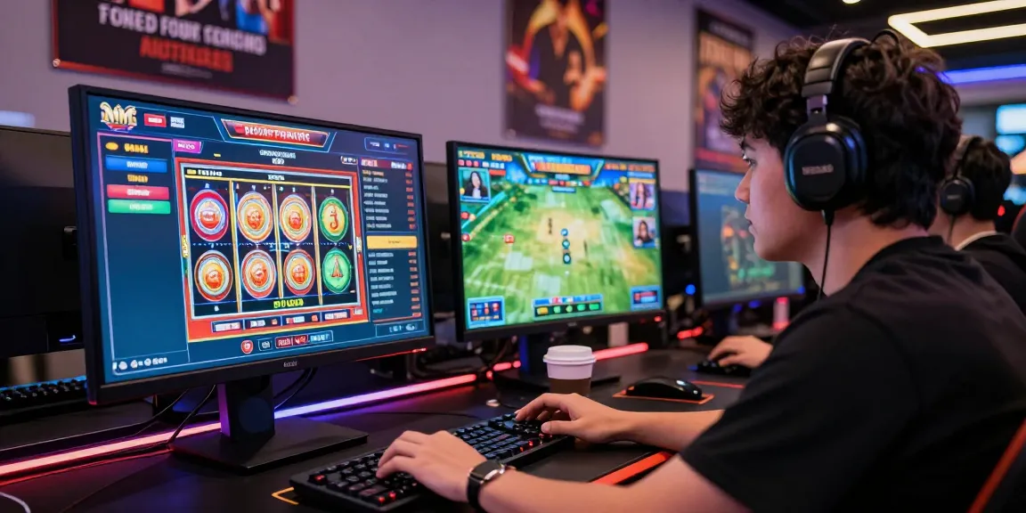Engaged player enjoying MBM娛樂 online gaming with vibrant slot interface and live dealer options