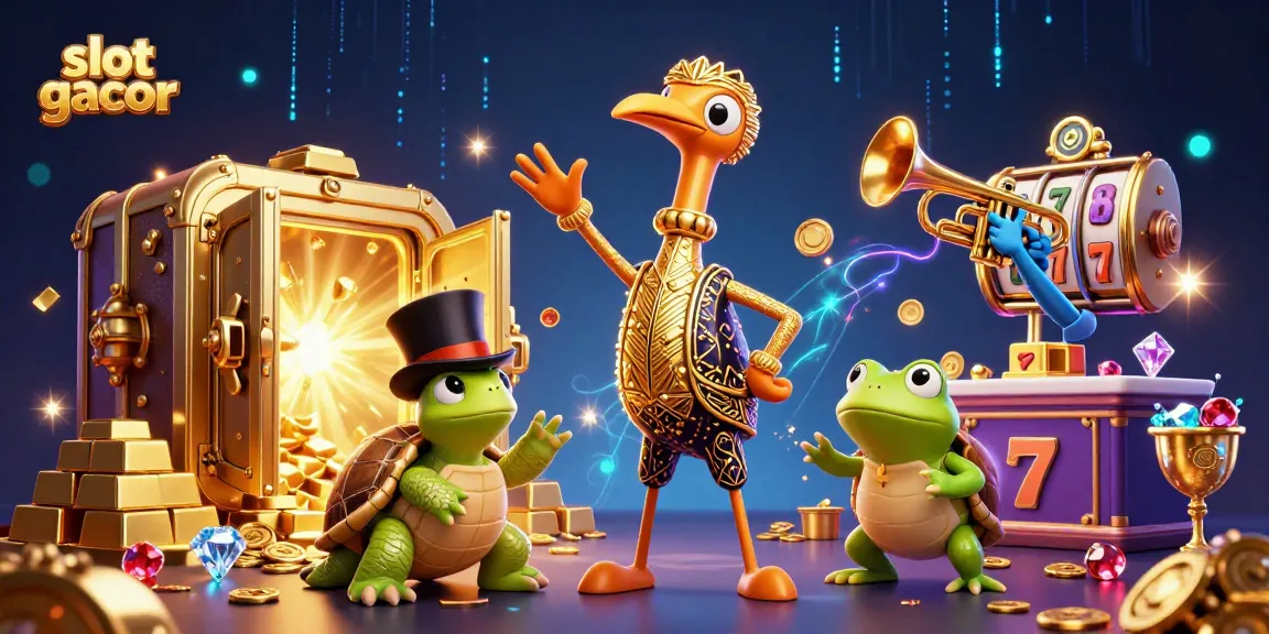Engage with thrilling slot gacor action featuring 3D characters and vibrant casino elements.
