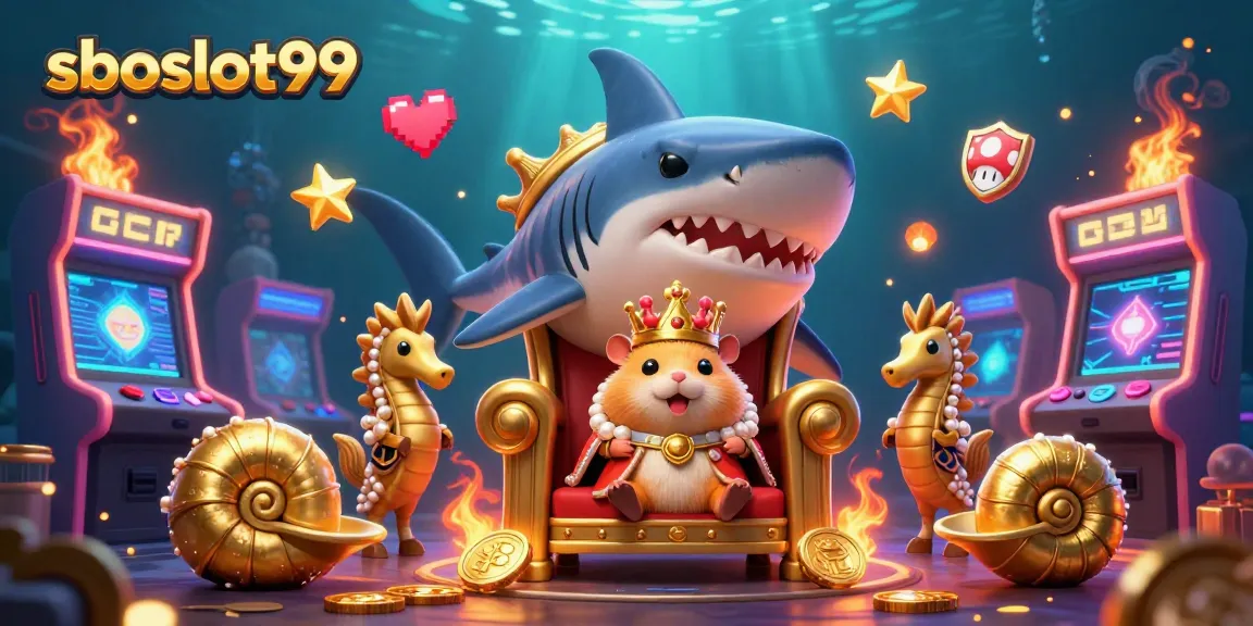 Experience winning adventures with sboslot99 in this vibrant gaming and casino-themed illustration filled with dynamic elements.